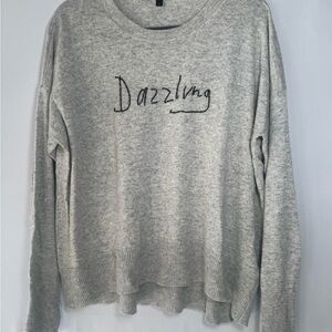 J. Crew Light Gray 'Dazzling' Embroidered Crewneck Sweater